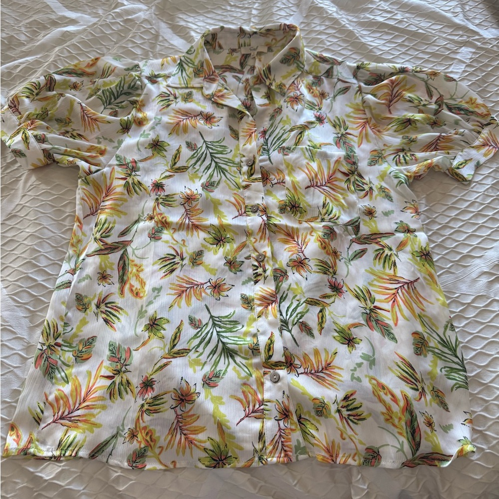 Easel Tropical Print Blouse - Picture 3 of 4